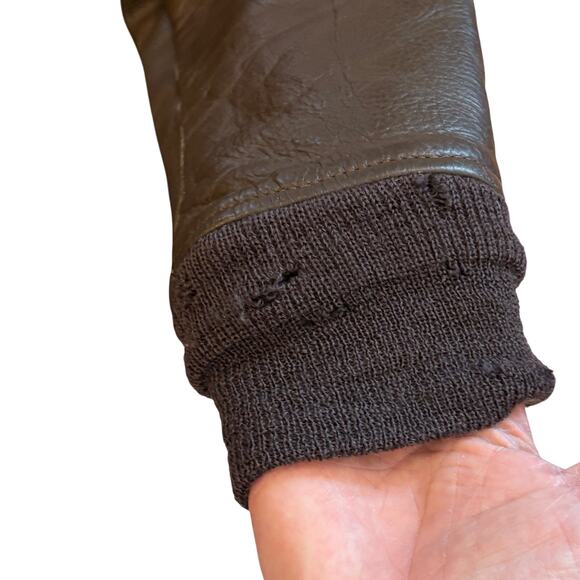 Vtg United States Navy G-1 Flight Jacket Mens 40 Brown Leather Bomber Military - Picture 12 of 13